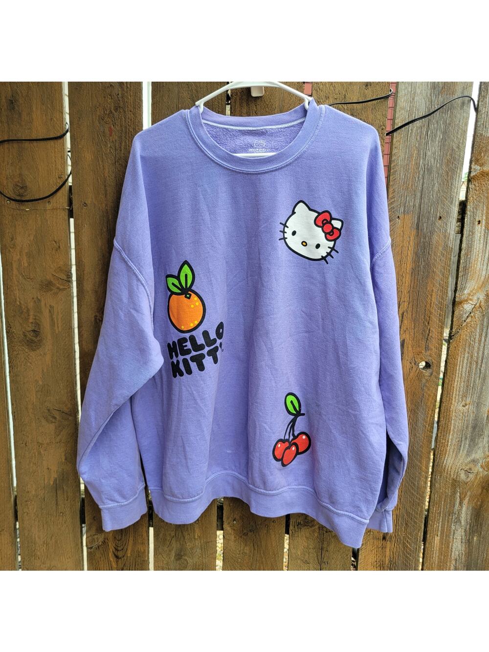 Hello Kitty Oversized Sweater Purple Lilac One Size